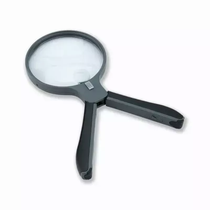 Lupa Carson Split Handle HF-11 — lupa de mão 3,5×, preto/transparente, pilha AAA