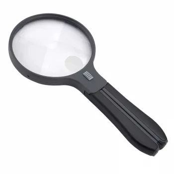 Lupa Carson Split Handle HF-11 — lupa de mão 3,5x, preto/transparente, pilha AAA