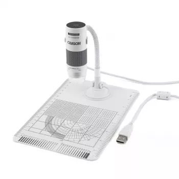 Microscópio digital Carson EFLEX 300x, ampliação 75–300×, câmara 1600×1200, cinzento/branco
