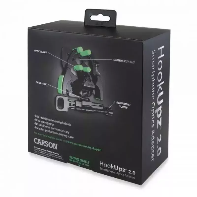 Suporte para telescópio/smartphone Carson HookUpz 2.0 largura 109 mm profundidade 58 mm altura 114 mm