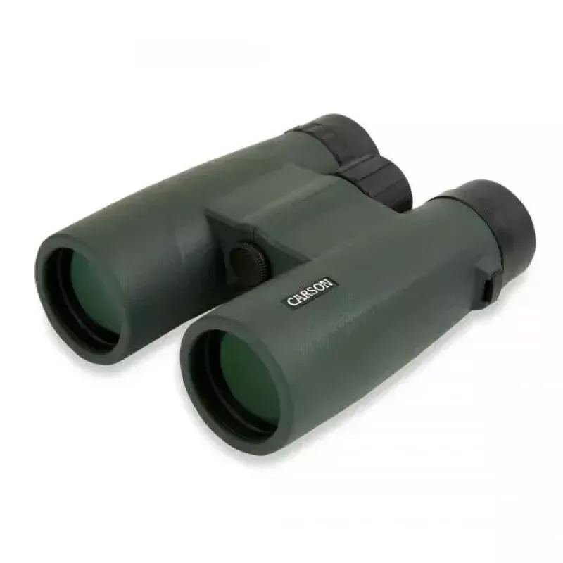 Binóculos Carson JR Series 10x42 BaK-4, prisma de telhado compacto, preto/verde