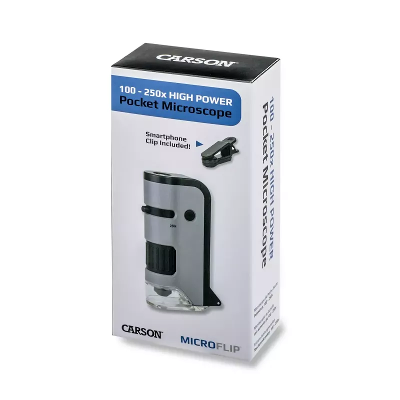 Microscópio digital Carson MICROFLIP 250x preto aço inoxidável