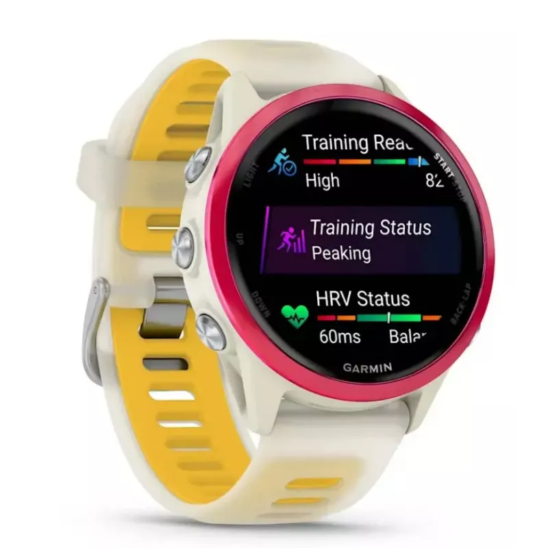 Relógio inteligente desportivo GARMIN Forerunner 570 42 mm, 1,2 polegadas AMOLED 390×390, GPS, Wi‑Fi, 8 GB, 42 g, pulseira de silicone