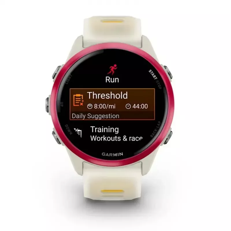 Relógio inteligente desportivo GARMIN Forerunner 570 42 mm, 1,2 polegadas AMOLED 390×390, GPS, Wi‑Fi, 8 GB, 42 g, pulseira de silicone