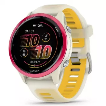 Relógio inteligente desportivo GARMIN Forerunner 570 42 mm, 1,2 polegadas AMOLED 390×390, GPS, Wi‑Fi, 8 GB, 42 g, pulseira de silicone