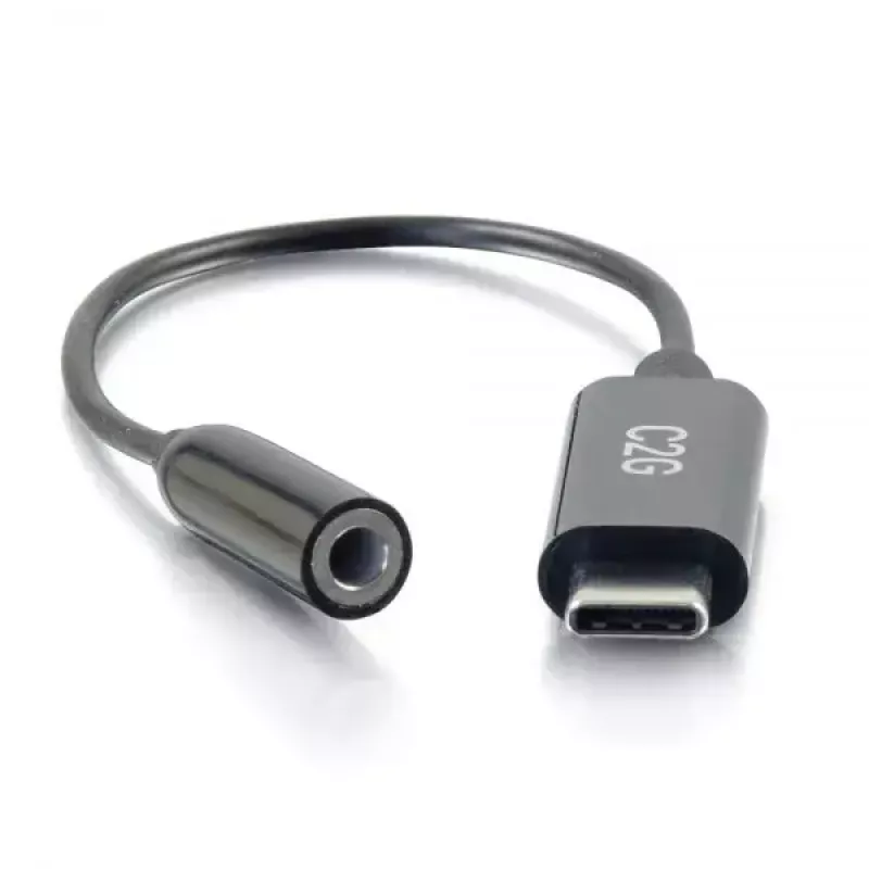 Cabo para telemóvel C2G 54426 USB-C para 3,5 mm preto 0,09 m