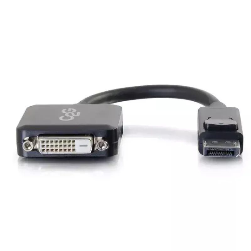 Adaptador conversor DisplayPort macho para DVI-D fêmea single-link C2G 8 polegadas preto