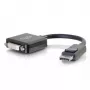Adaptador conversor DisplayPort macho para DVI-D fêmea single-link C2G 8 polegadas preto