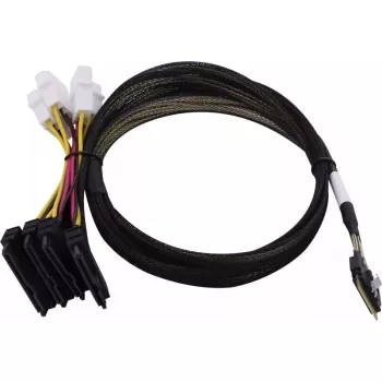 Cabo SAS MICROCHIP 2305300-R SlimSAS ×8 (SFF-8654) para 2× 4SFF-8639 (U.3) 0,8 m preto
