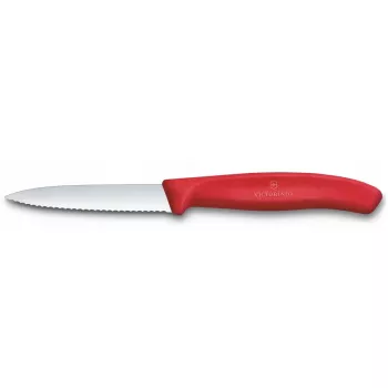 Faca de cozinha Victorinox Swiss Classic 8 cm faca de legumes vermelha – lâmina de 8 cm, cabo de plástico