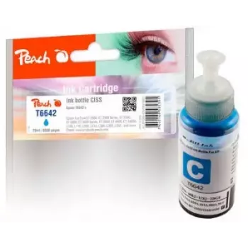 Tinteiro compatível ciano PEACH PI100-151, 70 ml, 6.500 páginas, para Epson