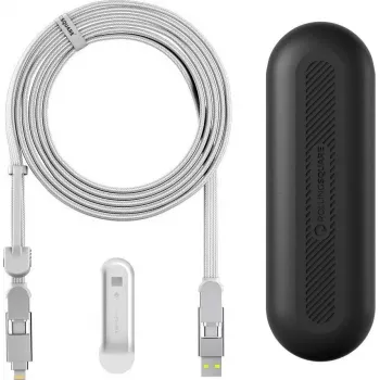 Cabo Rolling Square inCharge XL 3m branco — cabo de carregamento e dados USB Rolling Square, 3 m, branco