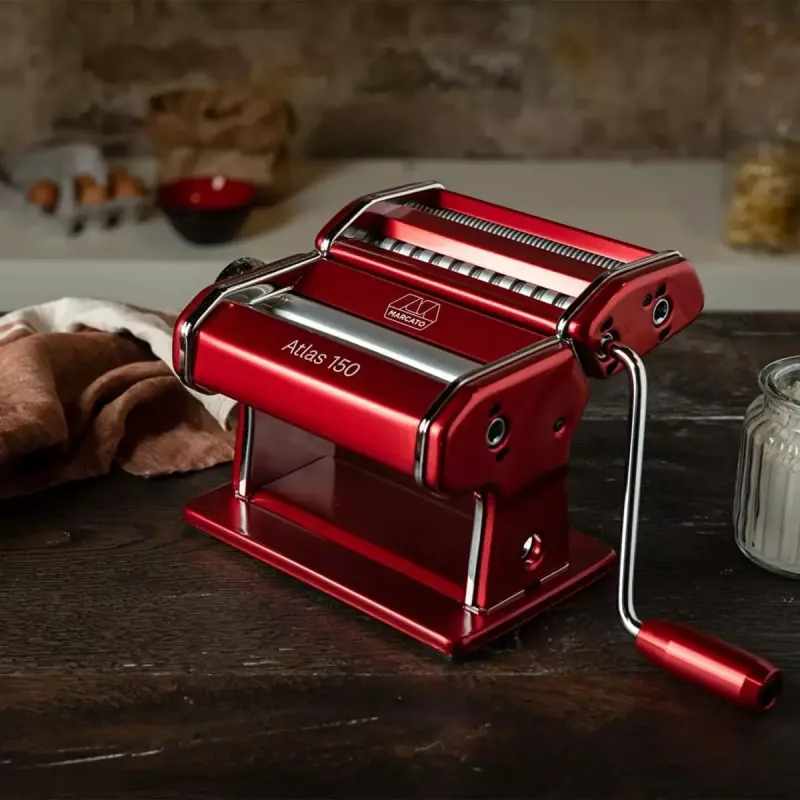 Marcato Atlas 150 Rossa Máquina de massa com roda de massa, vermelho