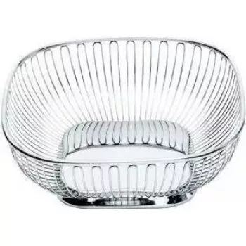 Cesto de servir Alessi 845 quadrado aço inoxidável 230x230 mm