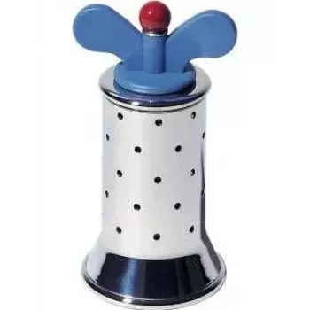 Moinho de especiarias Alessi 9098 azul aço inoxidável altura 132 mm