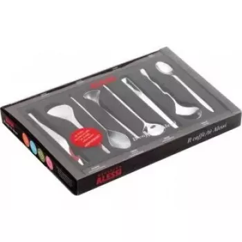 Colher de café Alessi Il caffè aço inoxidável 8 unid. MSPOONSET
