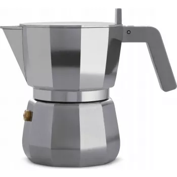 Cafeteira Moka para espresso ALESSI DC06/3 prateada – cafeteira de fogão com capacidade para 3 chávenas
