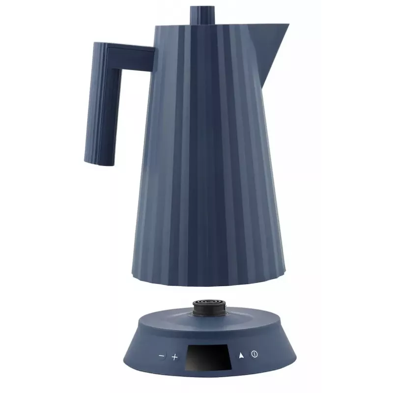 Chaleira elétrica Alessi Plissé 1,0 L 2200 W azul, resina termoplástica, base oculta, desligamento automático