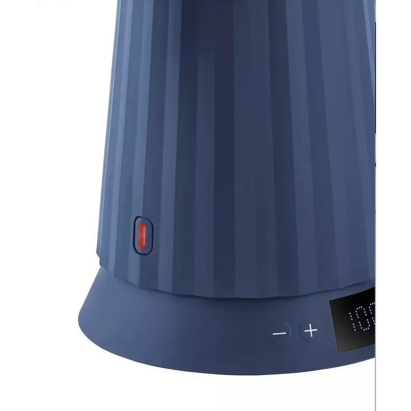Chaleira elétrica Alessi Plissé 1,0 L 2200 W azul, resina termoplástica, base oculta, desligamento automático
