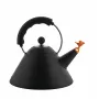 Chaleira ALESSI 9093 BB preto — chaleira para fogão, apito, aço inoxidável, 2,2 l