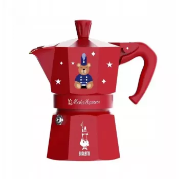 Cafeteira moka BIALETTI Moka Express 3 chávenas (150 ml) cafeteira expresso vermelha para fogão