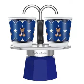 Cafeteira moka Bialetti 0005349 preto azul aço inoxidável alumínio