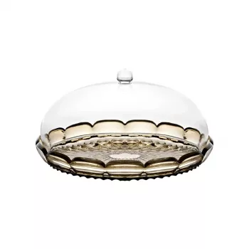 Suporte pequeno para bolo Guzzini Vanity com tampa, fumado