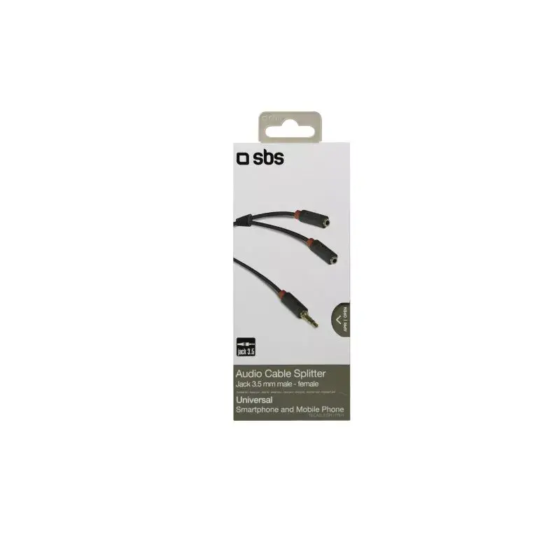 Cabo de áudio estéreo SBS áudio 3,5 mm jack com splitter