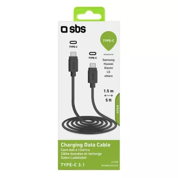 Cabo de dados e carregamento SBS TECABLETCC31K USB C 1,5 m USB 3.2 Gen 1