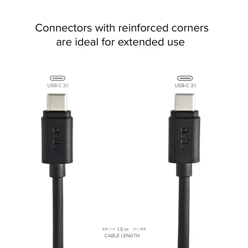 Cabo de dados e carregamento SBS TECABLETCC31K USB C 1,5 m USB 3.2 Gen 1