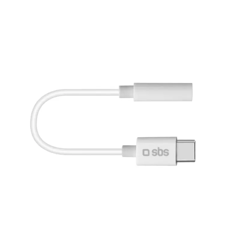 Cabo móvel SBS TEINTJACKTYCFMW branco 0,09 m 3,5 mm USB-C