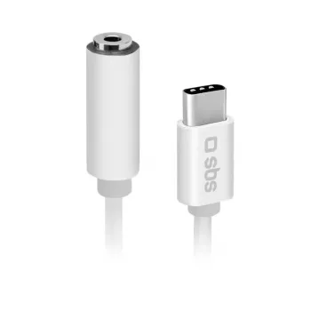 Cabo móvel SBS TEINTJACKTYCFMW branco 0,09 m 3,5 mm USB-C