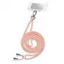Cordão para telemóvel SBS TEUNILACEP, rosa, tecido, 1 unid., comprimento (embalagem) 200 mm