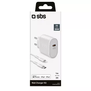 Carregador para dispositivos móveis SBS TETRKITPD20LIGW carregamento rápido interior branco