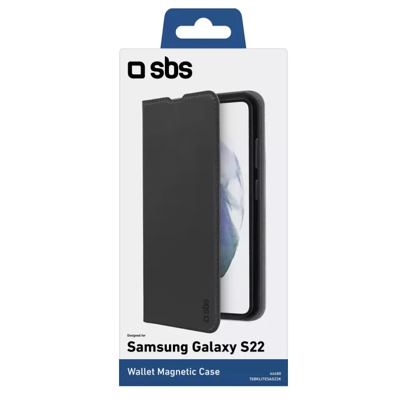 Capa carteira SBS Galaxy S22+ 16,8 cm preto 2 compartimentos para cartões