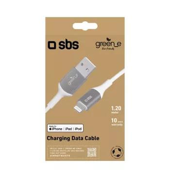Cabo Lightning SBS GRECABLEUSBIP589W 1,2 m prateado branco