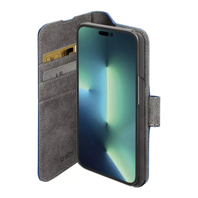 Capa carteira SBS TEBKWALIP1461PB para iPhone 14 Pro 15,5 cm azul