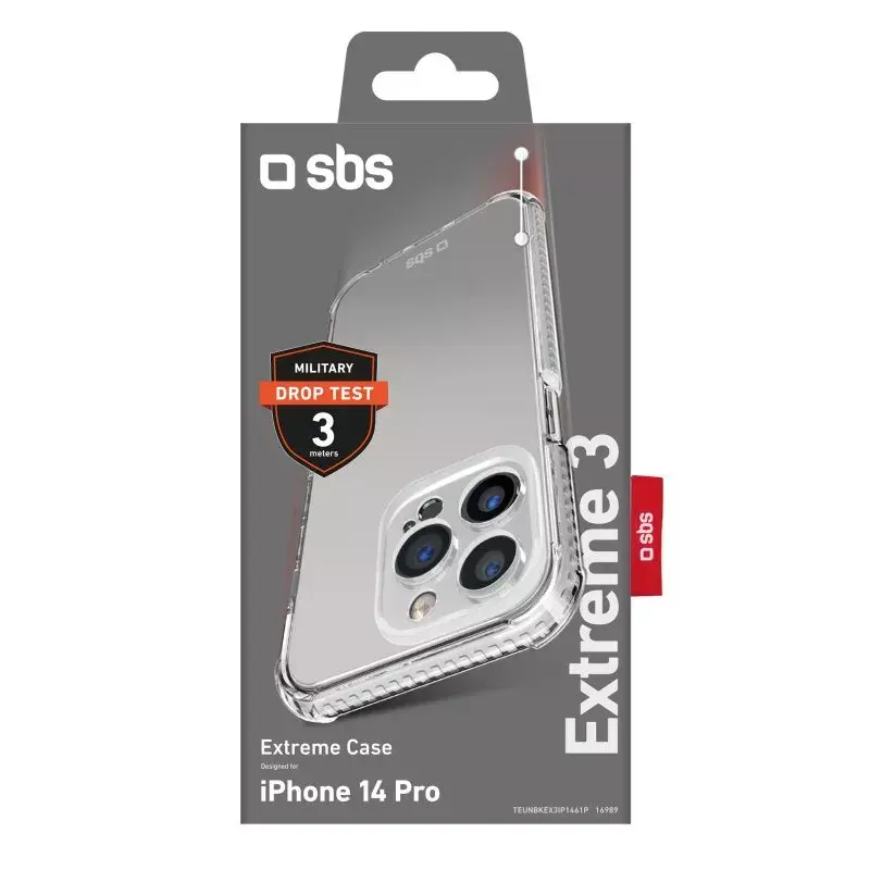 Capa SBS Extreme X3 iPhone 14 Pro 15,5 cm transparente