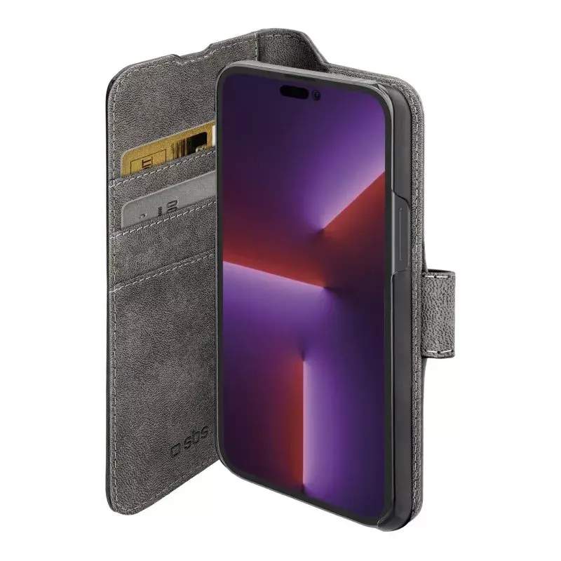 Carteira com capa SBS TEBKWALIP1467PK para iPhone 14 Pro Max 17 cm preta