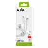 Cabo USB-C para USB-C SBS Mobile TECABLETISSUETCCG, USB 2.0, 1,5 m, branco