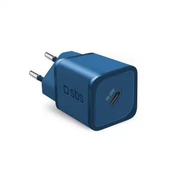 Carregador USB-C de 20W SBS Mobile para smartphone tablet smartwatch auscultadores altifalante portátil azul