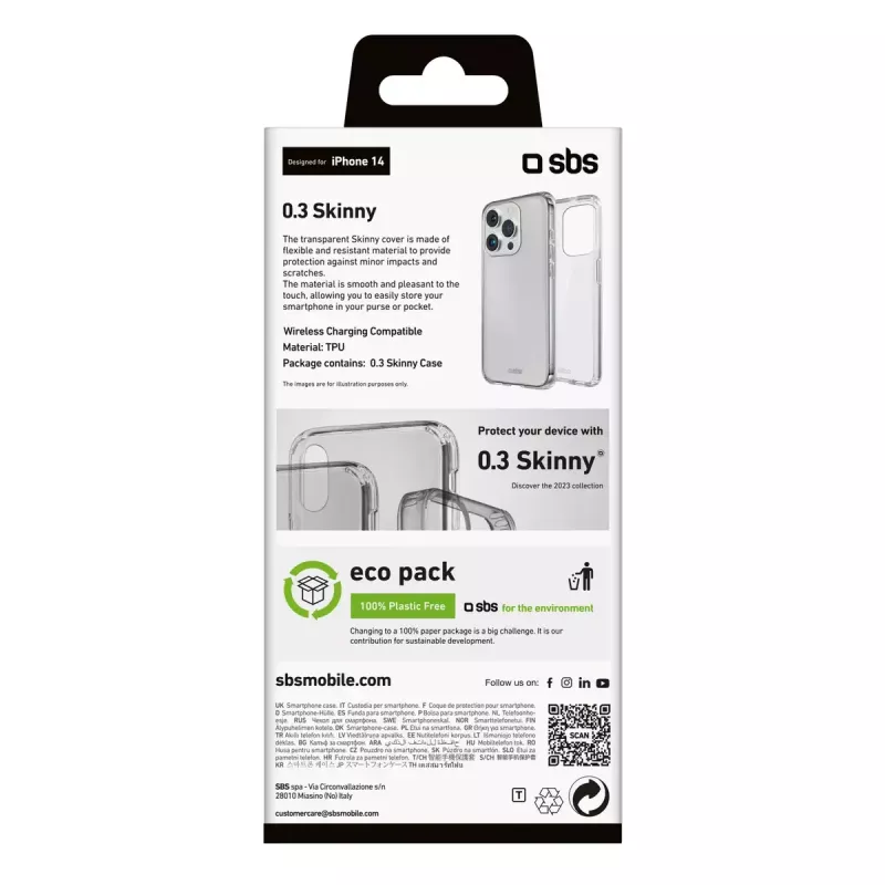 Capa SBS TESKINIP1561PT para iPhone 15 Pro 15,5 cm transparente