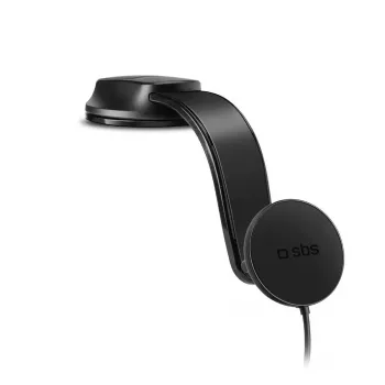 Carregador sem fios para automóvel SBS Mobile TESUPPMAG15W21 — 15 W, alimentado por isqueiro, preto