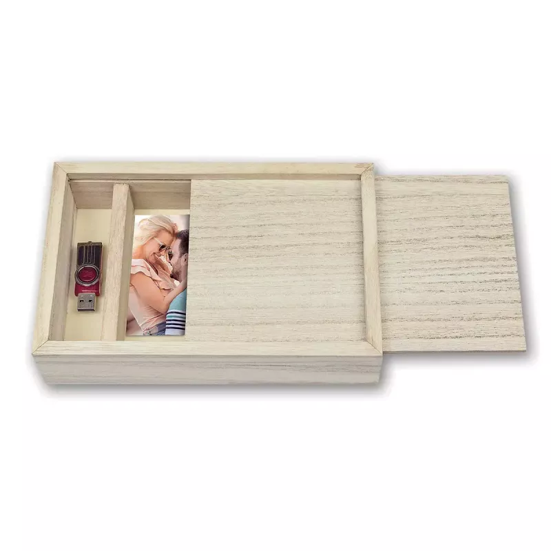 ZEP CX7557 USB Box 13x18 de madeira para fotografias e pen USB