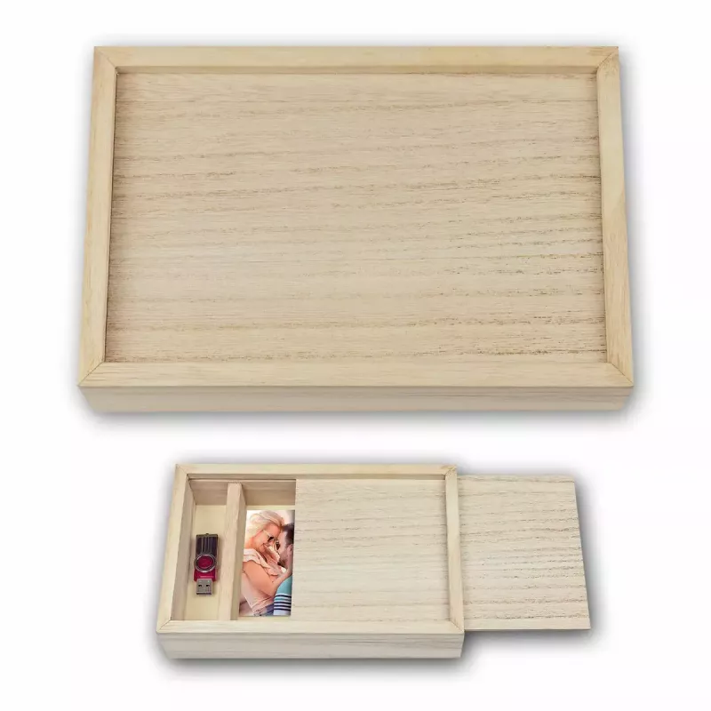 ZEP CX7557 USB Box 13x18 de madeira para fotografias e pen USB