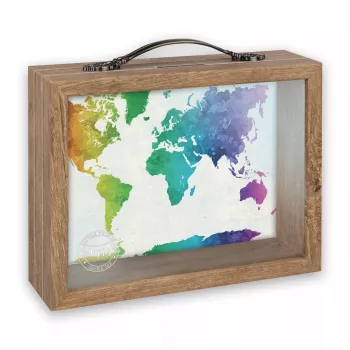 Mealheiro ZEP RM4545 castanho vidro metal madeira 210x65x170 mm