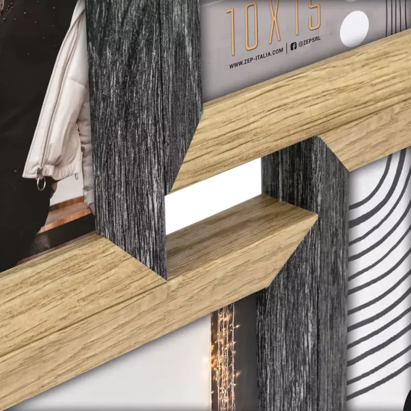 Conjunto de molduras ZEP Vercelli preto castanho MDF 535x320 mm