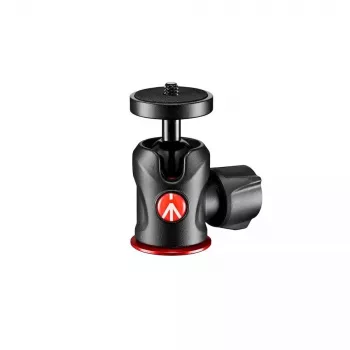 Cabeça de tripé Manfrotto 492 Centre cabeça de esfera preta vermelha 1/4 polegadas