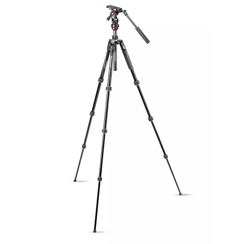 Tripé Manfrotto MVKBFRT-LIVE câmaras digitais/de filme 3 pernas preto vermelho prateado