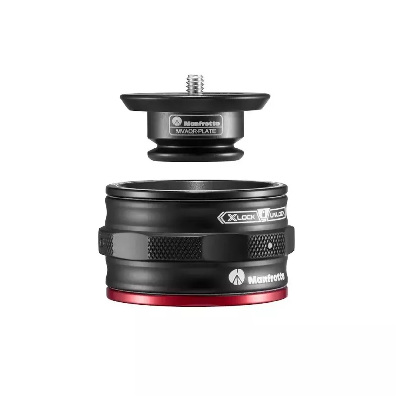 Base Manfrotto MVAQR-BASE preta em alumínio com capacidade de carga de 20 kg